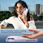 For iPhone 16 Transparent MagSafe Magnetic Phone Case(Purple)