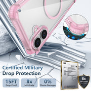 For iPhone 16 Plus Transparent MagSafe Magnetic Phone Case(Pink)