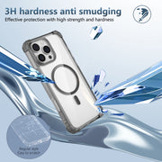 For iPhone 16 Pro Transparent MagSafe Magnetic Phone Case(Black)