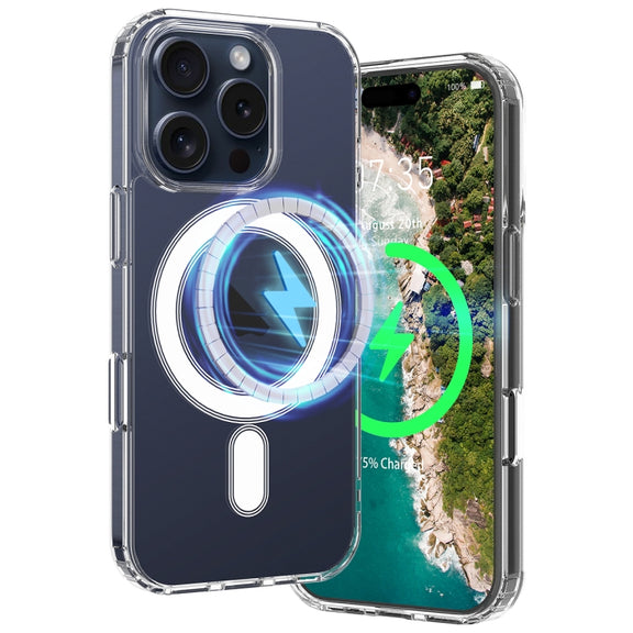 For iPhone 16 Pro Max MagSafe Clear Acrylic PC Hybrid TPU Phone Case(Transparent)