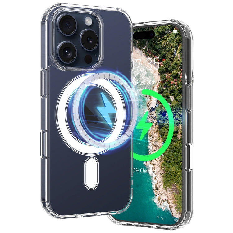 For iPhone 16 Pro Max MagSafe Clear Acrylic PC Hybrid TPU Phone Case(Transparent)