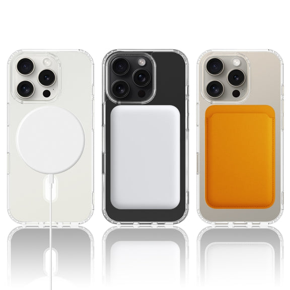 For iPhone 16 Pro Max MagSafe Clear Acrylic PC Hybrid TPU Phone Case(Transparent)
