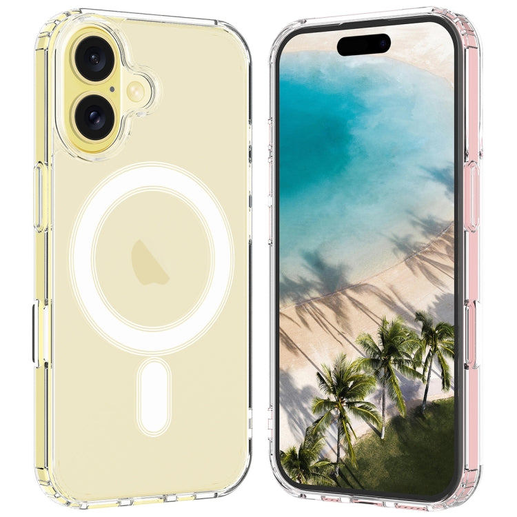 For iPhone 16 Plus MagSafe Clear Acrylic PC Hybrid TPU Phone Case(Transparent)