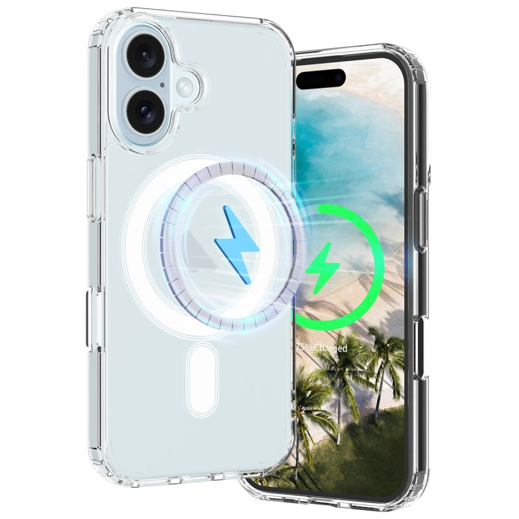 For iPhone 16 Plus MagSafe Clear Acrylic PC Hybrid TPU Phone Case(Transparent)