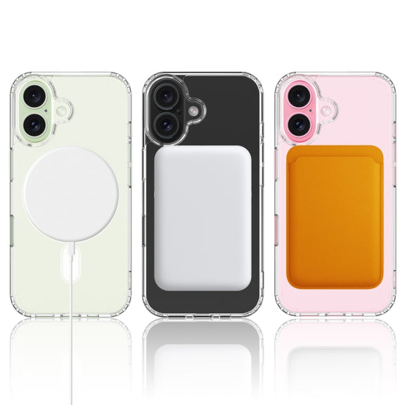 For iPhone 16 Plus MagSafe Clear Acrylic PC Hybrid TPU Phone Case(Transparent)
