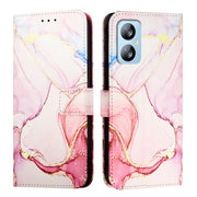 For Blackview A52 PT003 Marble Pattern Flip Leather Phone Case(Rose Gold)