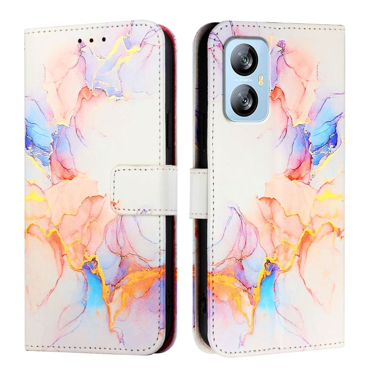 For Blackview A52 PT003 Marble Pattern Flip Leather Phone Case(Galaxy Marble White)