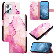 For Blackview A53 PT003 Marble Pattern Flip Leather Phone Case(Pink Purple Gold)