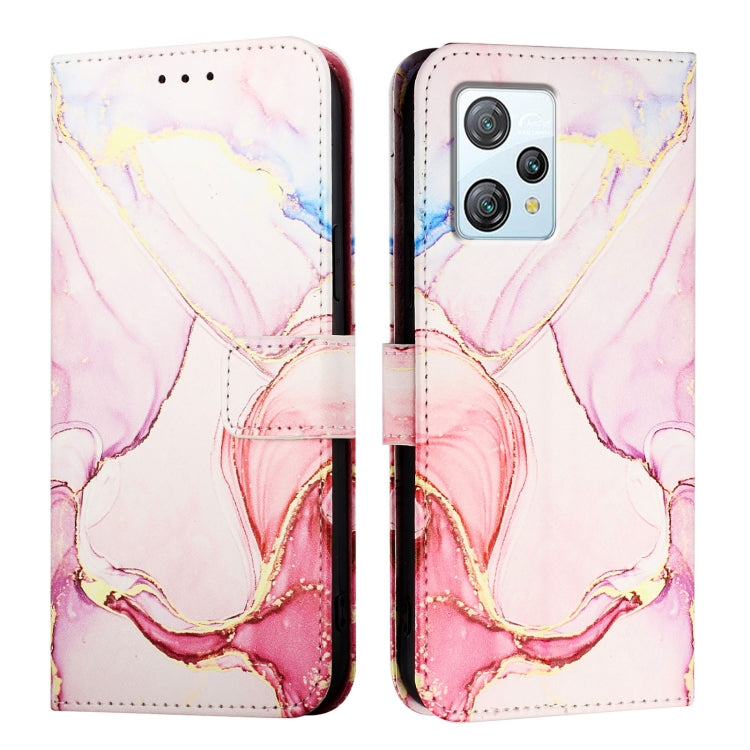 For Blackview A53 PT003 Marble Pattern Flip Leather Phone Case(Rose Gold)