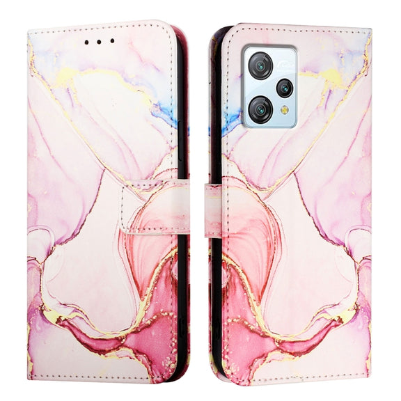 For Blackview A53 PT003 Marble Pattern Flip Leather Phone Case(Rose Gold)