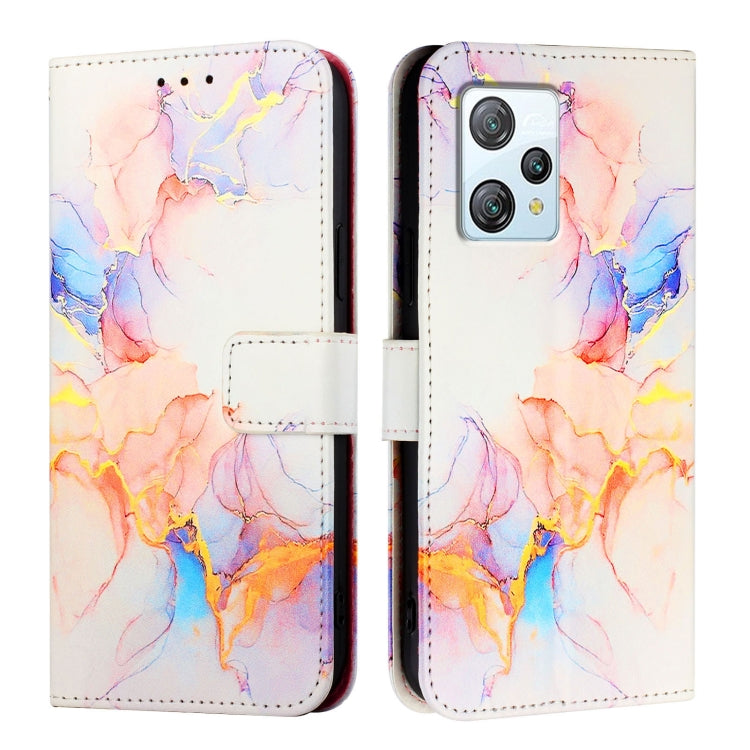 For Blackview A53 PT003 Marble Pattern Flip Leather Phone Case(Galaxy Marble White)