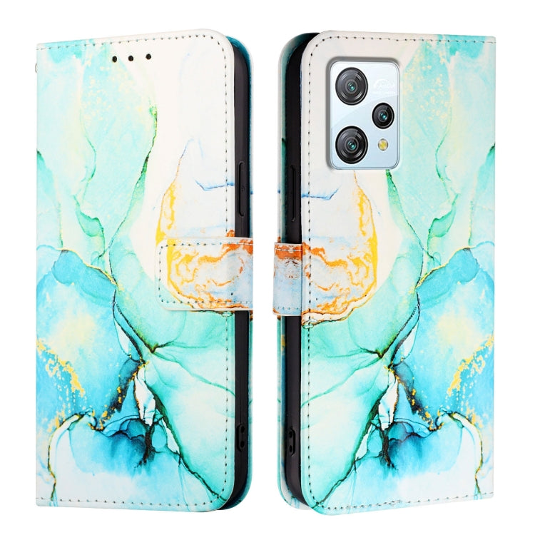 For Blackview A53 PT003 Marble Pattern Flip Leather Phone Case(Green)