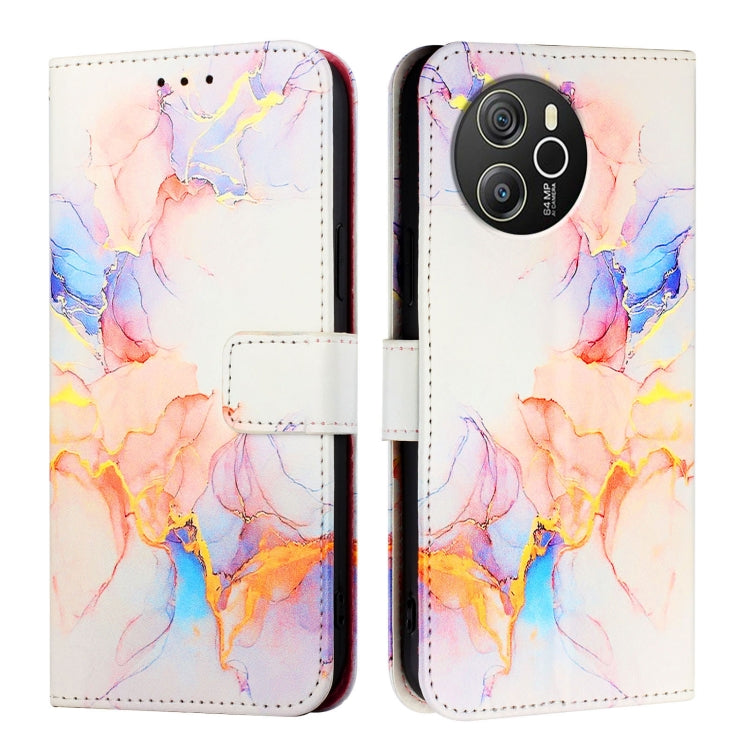 For Blackview Shark 8 PT003 Marble Pattern Flip Leather Phone Case(Galaxy Marble White)