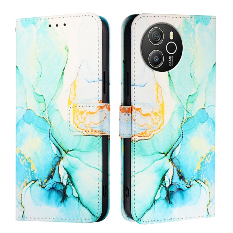 For Blackview Shark 8 PT003 Marble Pattern Flip Leather Phone Case(Green)