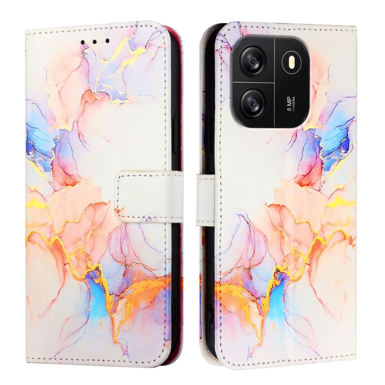 For Blackview Wave 6C PT003 Marble Pattern Flip Leather Phone Case(Galaxy Marble White)