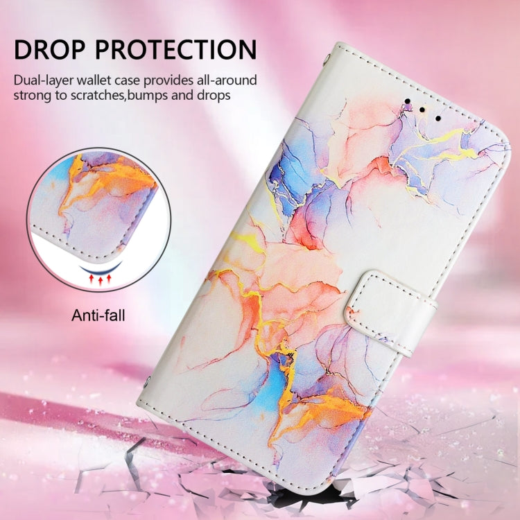 For Blackview Wave 6C PT003 Marble Pattern Flip Leather Phone Case(Galaxy Marble White)