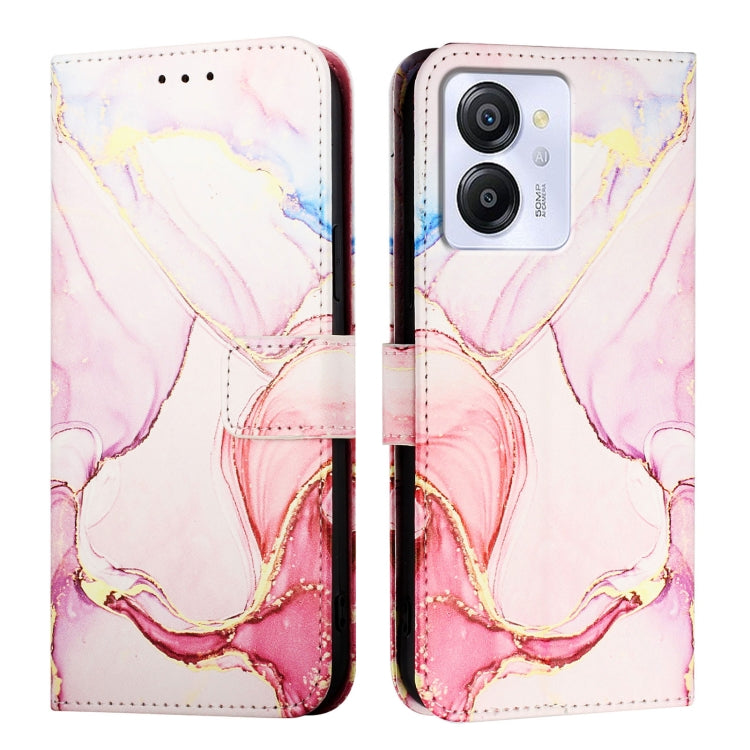 For Blackview Color 8 PT003 Marble Pattern Flip Leather Phone Case(Rose Gold)