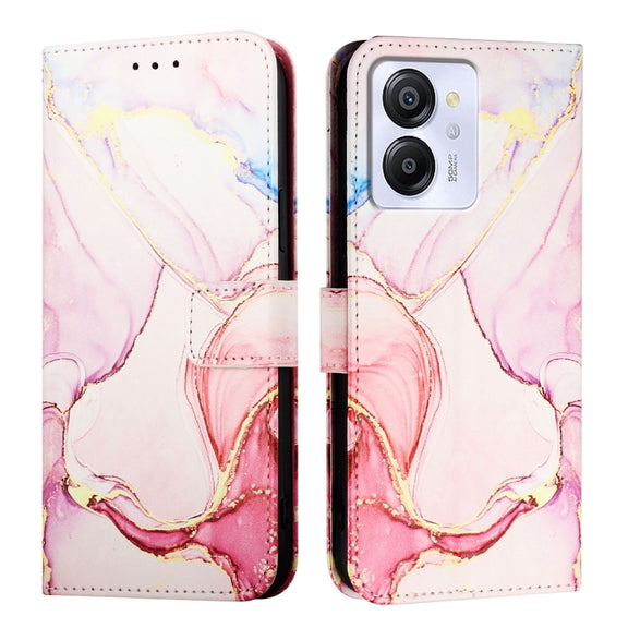 For Blackview Color 8 PT003 Marble Pattern Flip Leather Phone Case(Rose Gold)