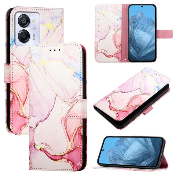 For Blackview Color 8 PT003 Marble Pattern Flip Leather Phone Case(Rose Gold)