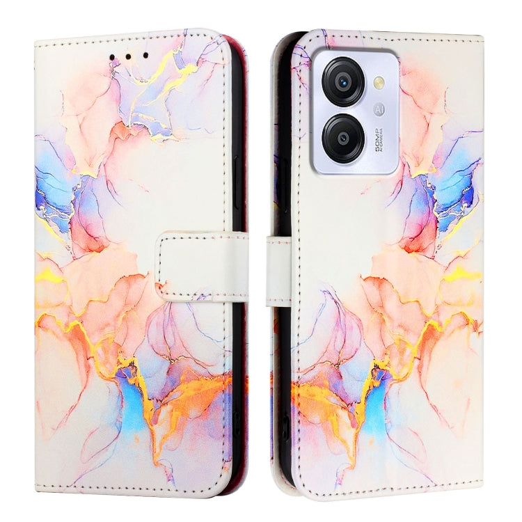 For Blackview Color 8 PT003 Marble Pattern Flip Leather Phone Case(Galaxy Marble White)