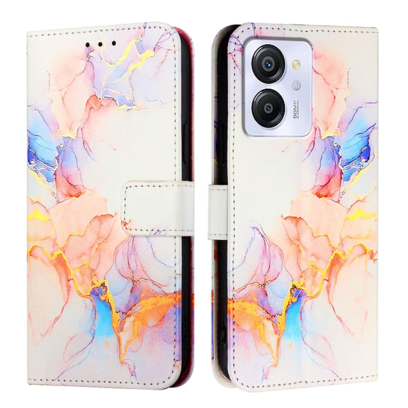For Blackview Color 8 PT003 Marble Pattern Flip Leather Phone Case(Galaxy Marble White)