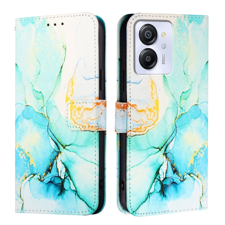 For Blackview Color 8 PT003 Marble Pattern Flip Leather Phone Case(Green)