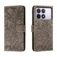 For Xiaomi Redmi K70 Lace Flower Embossing Flip Leather Phone Case(Grey) - K70 Cases by PMC Jewellery | Online Shopping South Africa | PMC Jewellery | Buy Now Pay Later Mobicred