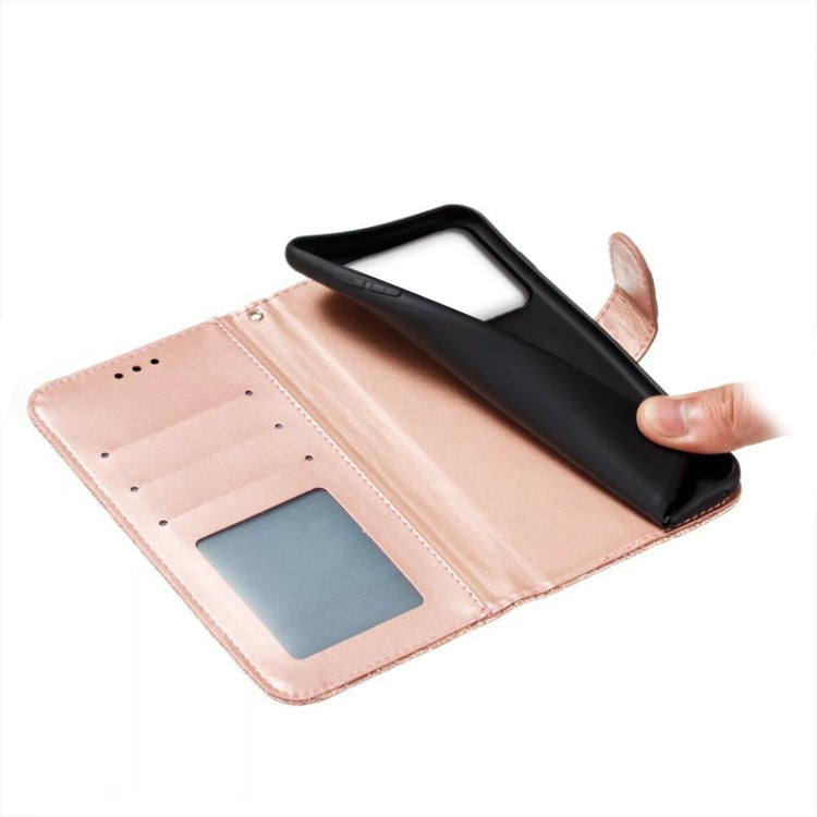 For Xiaomi Redmi K70 Lace Flower Embossing Flip Leather Phone Case(Rose Gold)