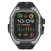 For Apple Watch Ultra 2 49mm Modified PC Hybrid TPU Watch Case Band(Black Clear Black)