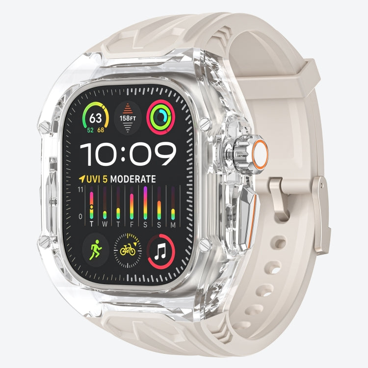 For Apple Watch Ultra 49mm Modified PC Hybrid TPU Watch Case Band(Starlight Transparent)