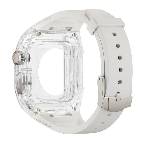 For Apple Watch Ultra 49mm Modified PC Hybrid TPU Watch Case Band(Starlight Transparent)