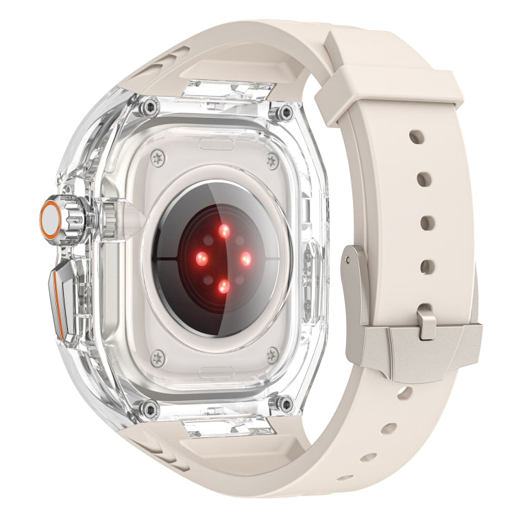 For Apple Watch Ultra 49mm Modified PC Hybrid TPU Watch Case Band(Starlight Transparent)