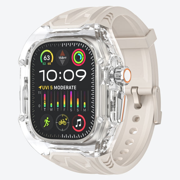 For Apple Watch Ultra 49mm Modified PC Hybrid TPU Watch Case Band(Starlight Transparent)