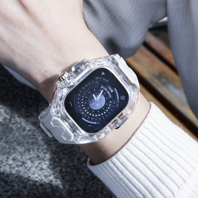 For Apple Watch Ultra 49mm Modified PC Hybrid TPU Watch Case Band(Starlight Transparent)
