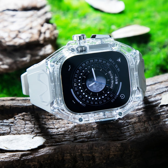 For Apple Watch Ultra 49mm Modified PC Hybrid TPU Watch Case Band(Starlight Transparent)