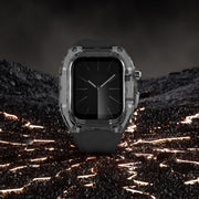 For Apple Watch Series 7 45mm Modified PC Hybrid TPU Watch Case Band(Black Clear Black)