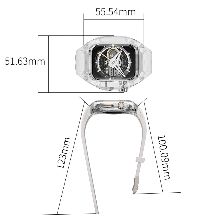 For Apple Watch Series 7 45mm Modified PC Hybrid TPU Watch Case Band(Starlight Transparent)