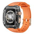 For Apple Watch SE 44mm Modified PC Hybrid TPU Watch Case Band(Orange Clear Black) - Watch Cases by PMc TechLife | Online Shopping South Africa | PMc TechLife | Buy Now Pay Later Mobicred