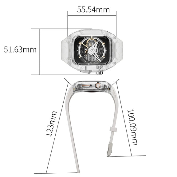 For Apple Watch SE 44mm Modified PC Hybrid TPU Watch Case Band(Starlight Transparent)