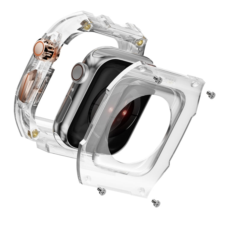 For Apple Watch Series 7 45mm Modified PC Hybrid TPU Watch Case Band(Starlight Transparent)