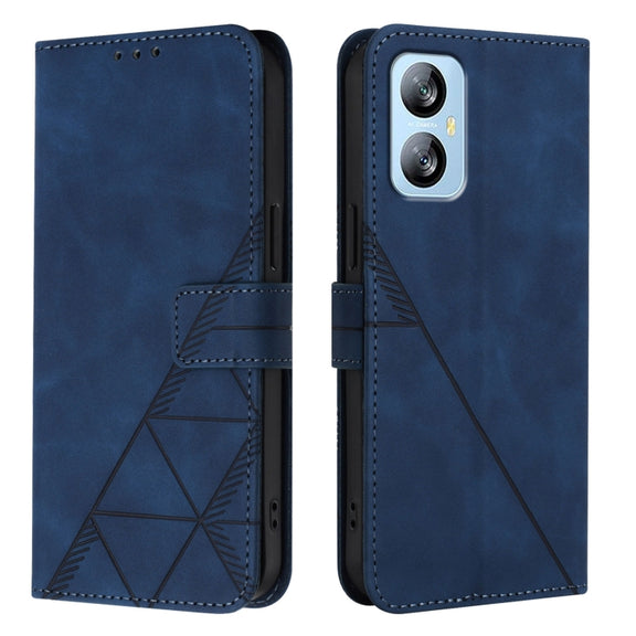 For Blackview A52 Crossbody 3D Embossed Flip Leather Phone Case(Blue)