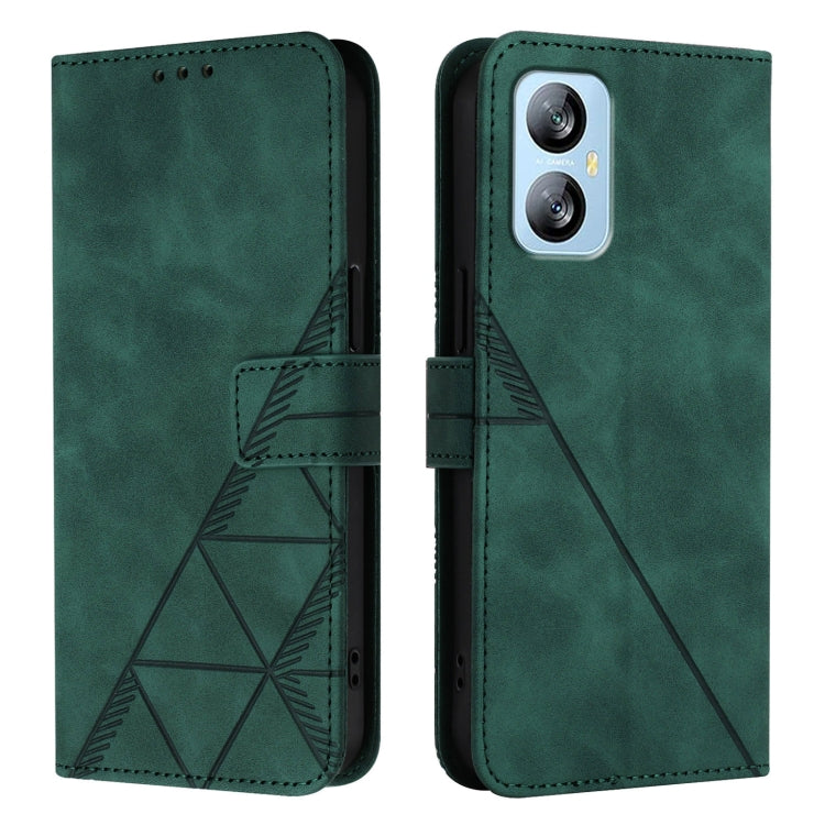 For Blackview A52 Crossbody 3D Embossed Flip Leather Phone Case(Green)