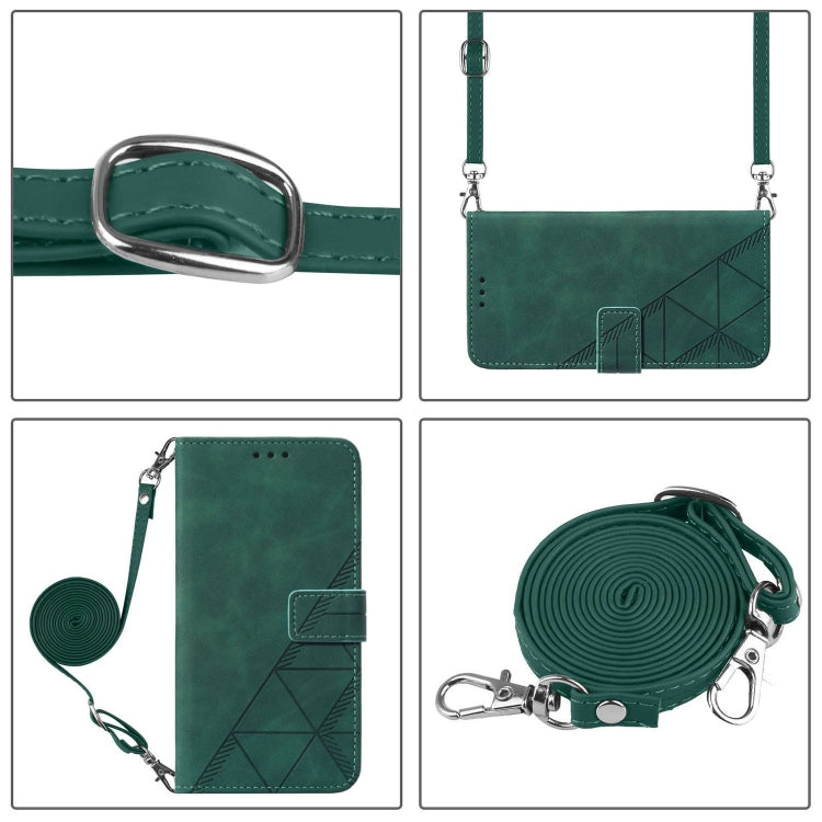 For Blackview A52 Crossbody 3D Embossed Flip Leather Phone Case(Green)