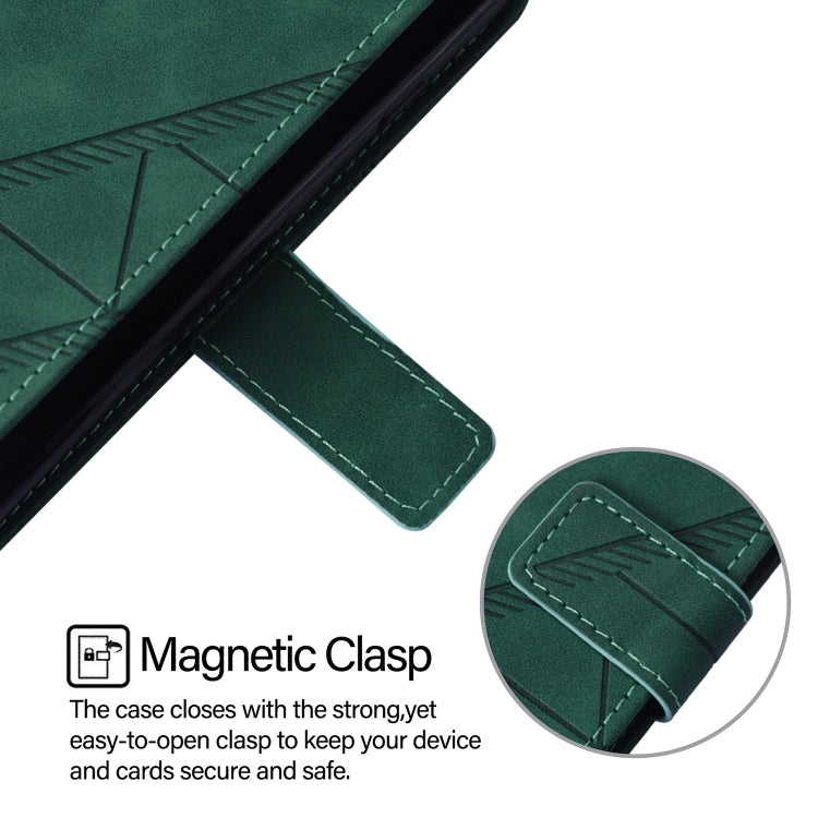 For Blackview A52 Crossbody 3D Embossed Flip Leather Phone Case(Green)