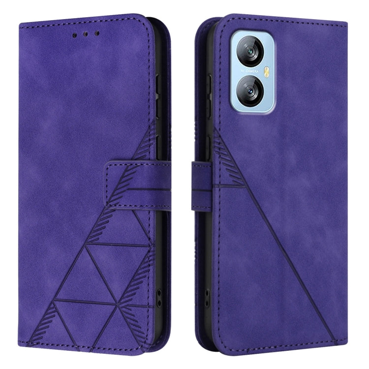 For Blackview A52 Crossbody 3D Embossed Flip Leather Phone Case(Purple)