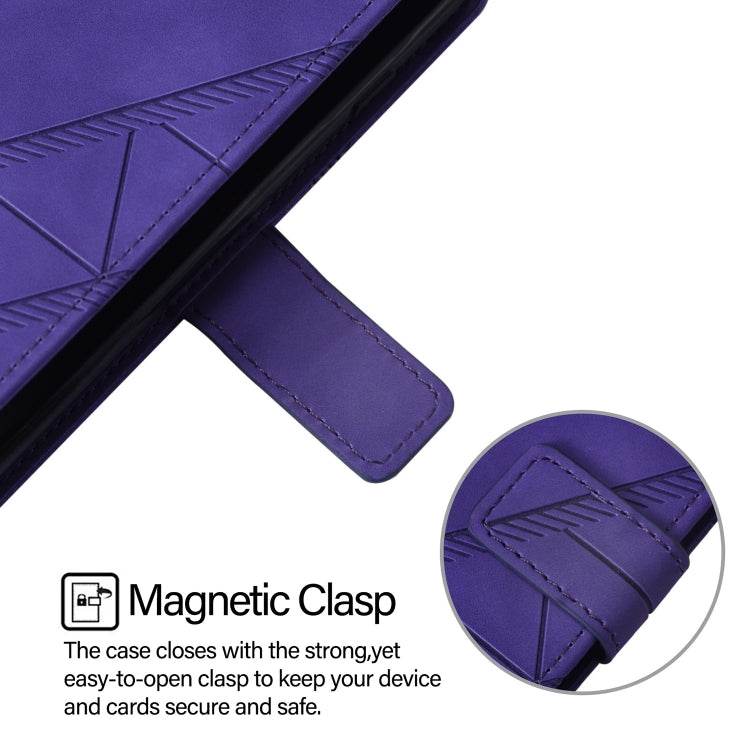 For Blackview A52 Crossbody 3D Embossed Flip Leather Phone Case(Purple)