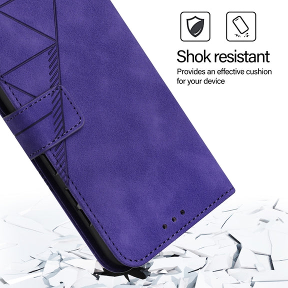 For Blackview A52 Crossbody 3D Embossed Flip Leather Phone Case(Purple)
