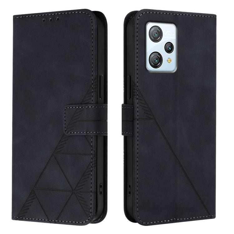 For Blackview A53 Crossbody 3D Embossed Flip Leather Phone Case(Black)