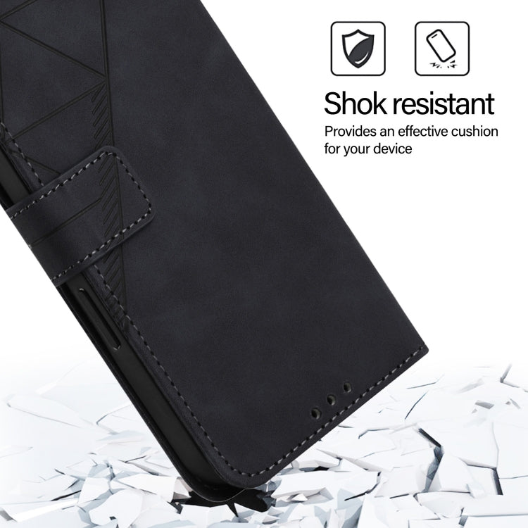 For Blackview A53 Crossbody 3D Embossed Flip Leather Phone Case(Black)