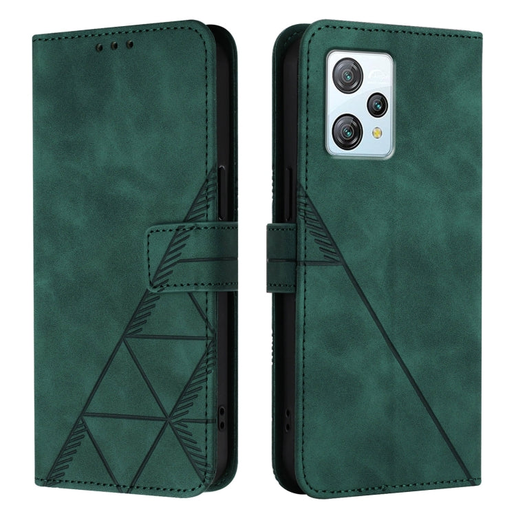 For Blackview A53 Crossbody 3D Embossed Flip Leather Phone Case(Green)